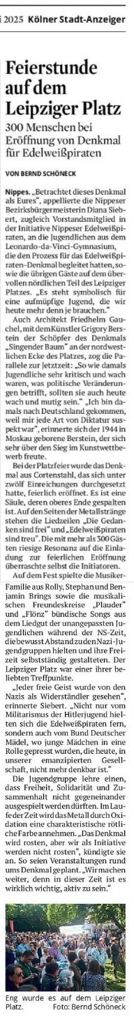 Artikel aus dem KStA vom 07.05.2025